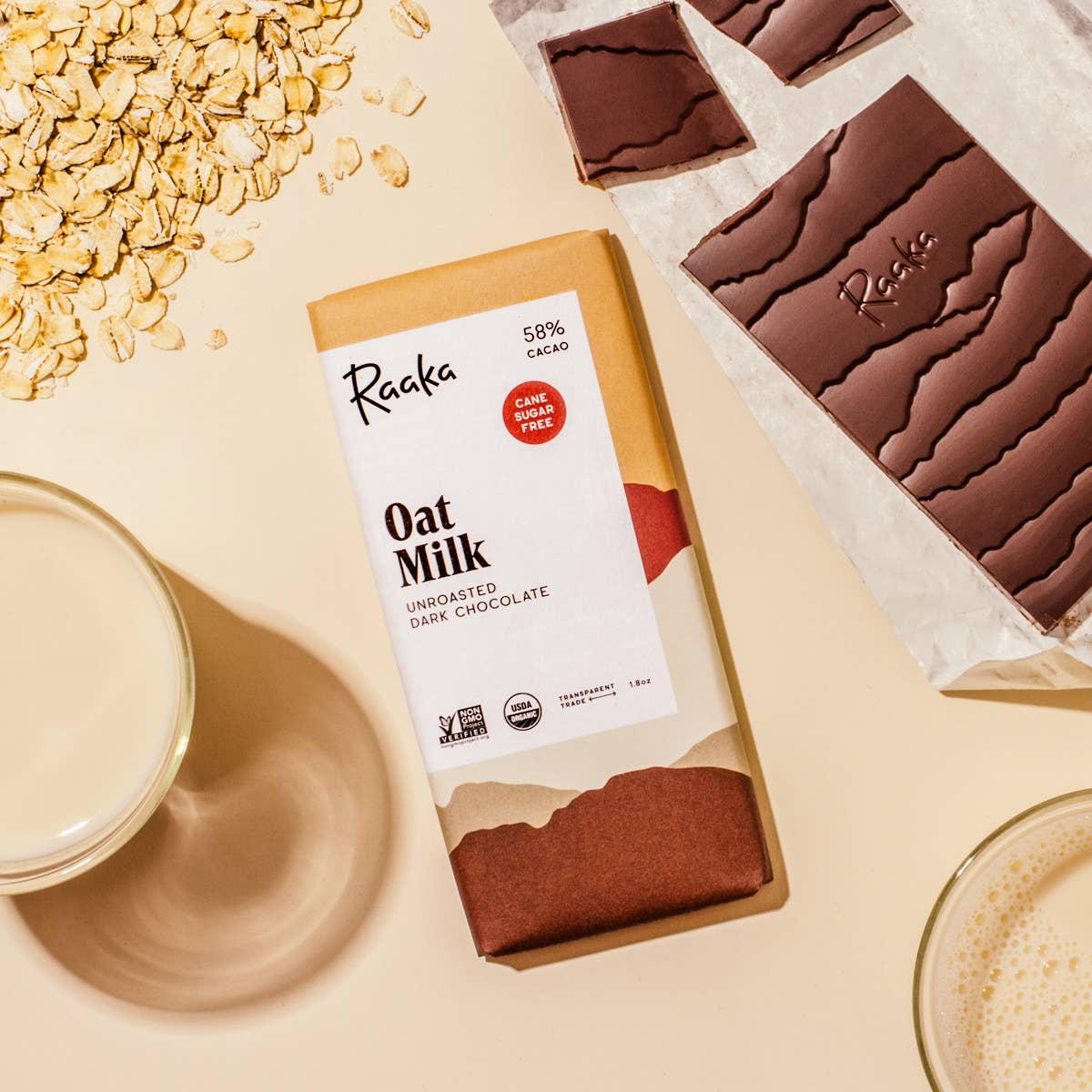 Raaka Chocolate - Oat Milk Chocolate Bar