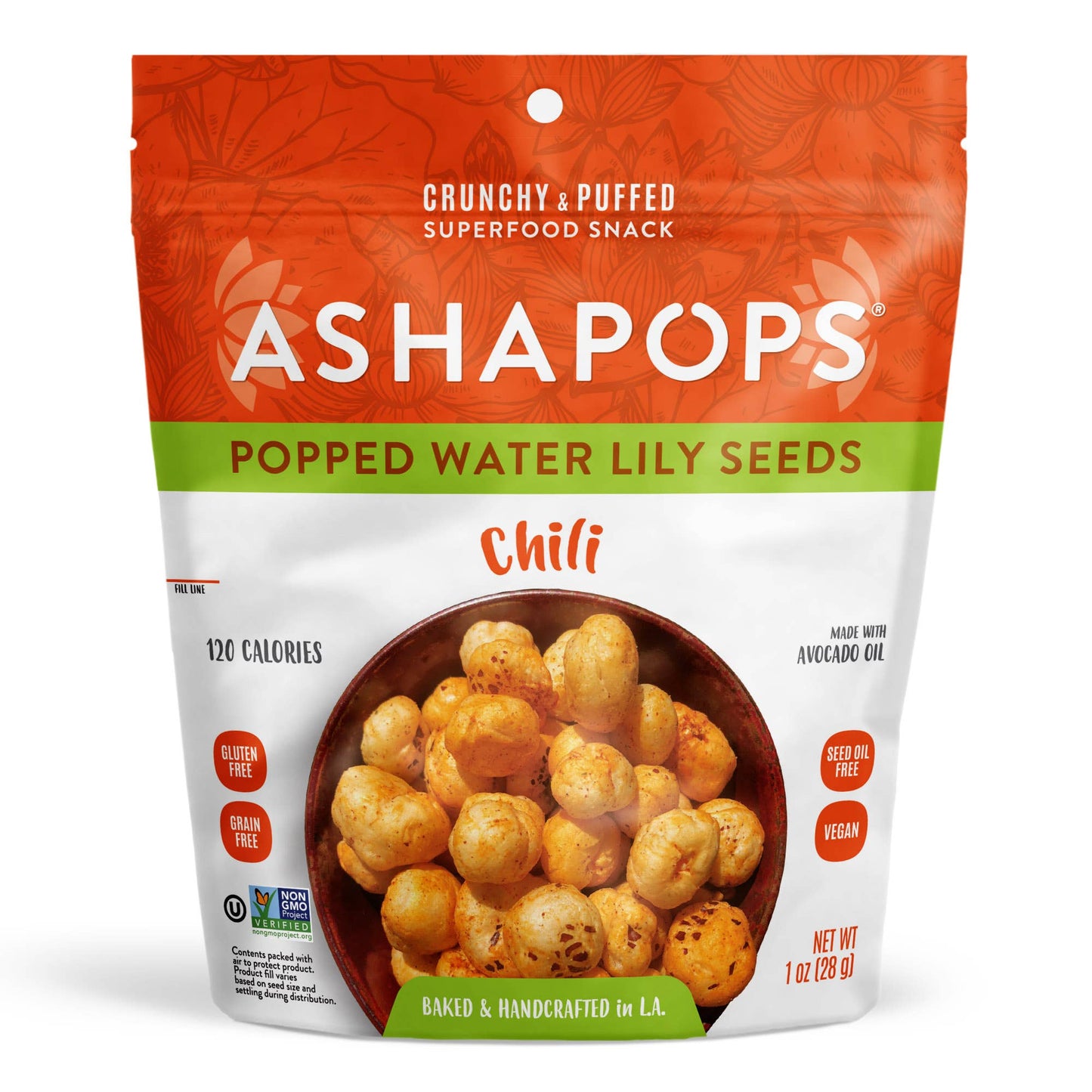 AshaPops - 1oz Chili Lime - AshaPops Popped Water Lily Seeds