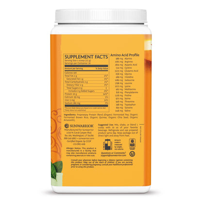 Sunwarrior - Classic Plus Unflavored - Pea & Chia Protein Powder : 375g