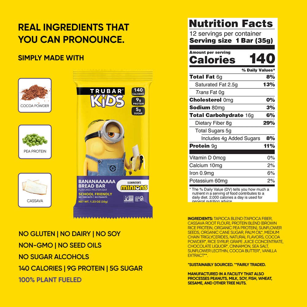 TRUBAR - TRUBAR KiDS Minions Banana Bread Bar