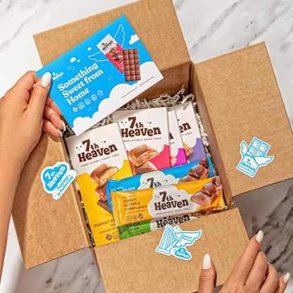 7th Heaven Chocolate - Vegan Oat Milk Chocolate Bar - Hazelnut Cream, Lactose-Free