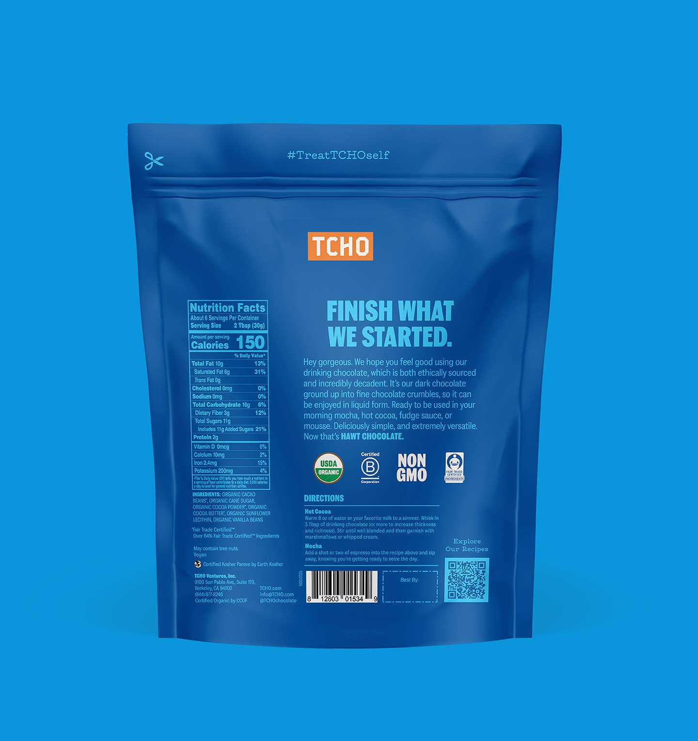 TCHO - Hawt Chocolate, Drinking Chocolate: 250g Bag