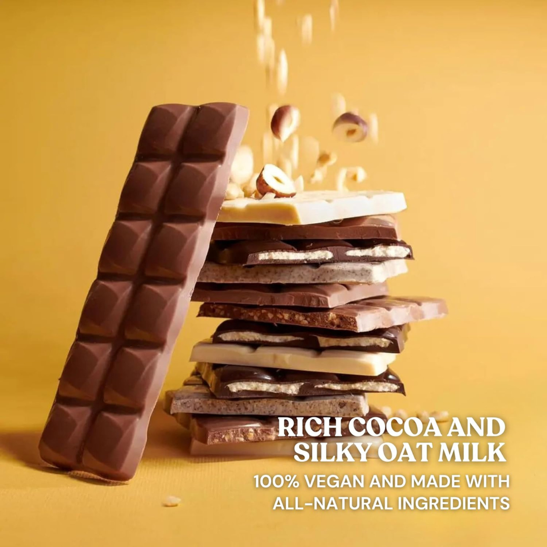 7th Heaven Chocolate - Vegan Oat Milk Chocolate Bar - Hazelnut Cream, Lactose-Free