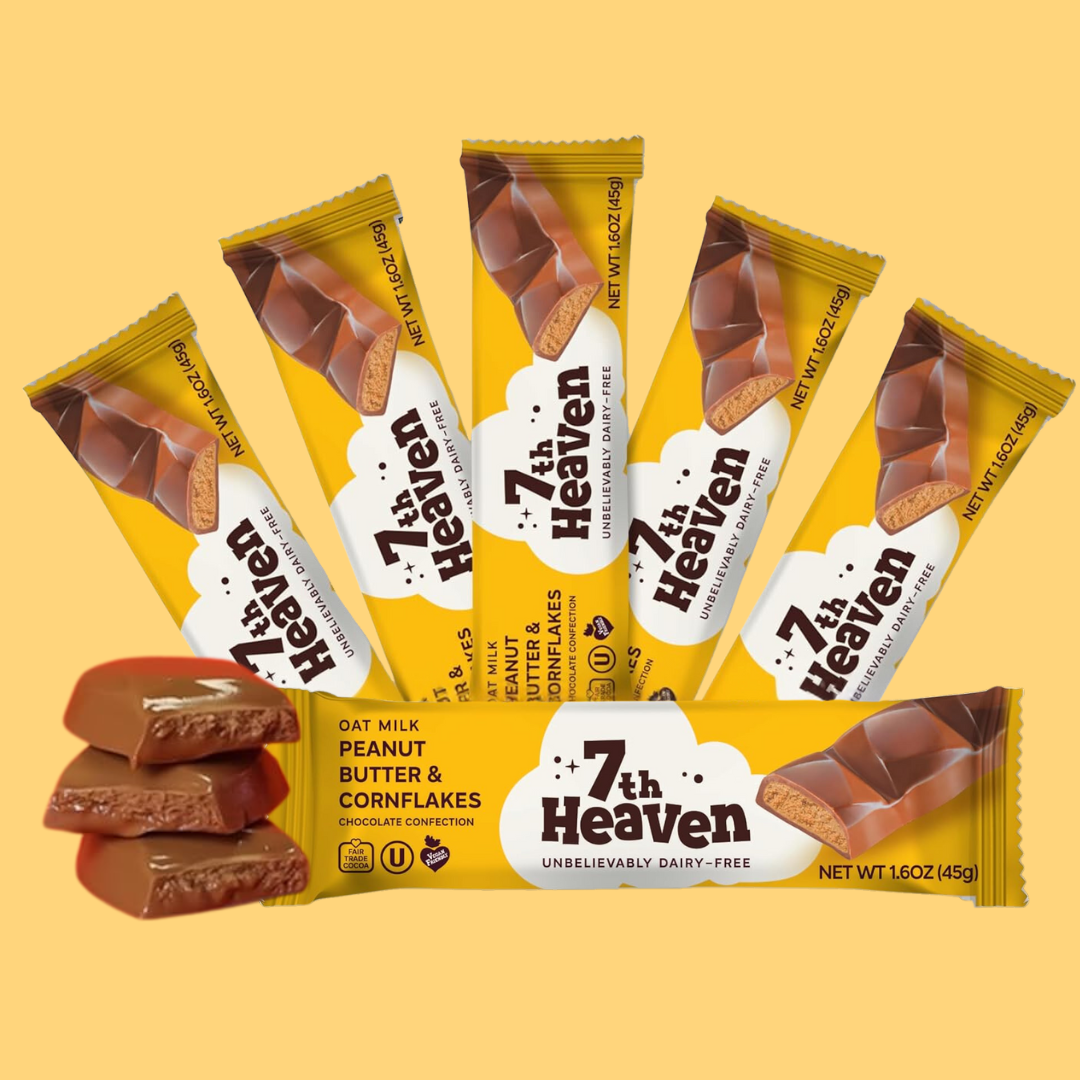 7th Heaven Chocolate - Vegan Oat Milk Chocolate Bar - Peanut Butter & Cornflakes