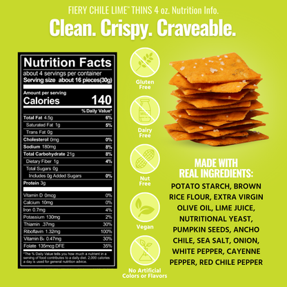 Every Body Eat® - Fiery Chile Lime Snack Thins 4oz