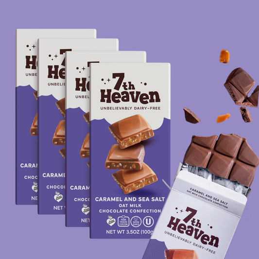 7th Heaven Chocolate - Vegan Oat Milk Chocolate Bar: Caramel & Sea Salt, Dairy-Free