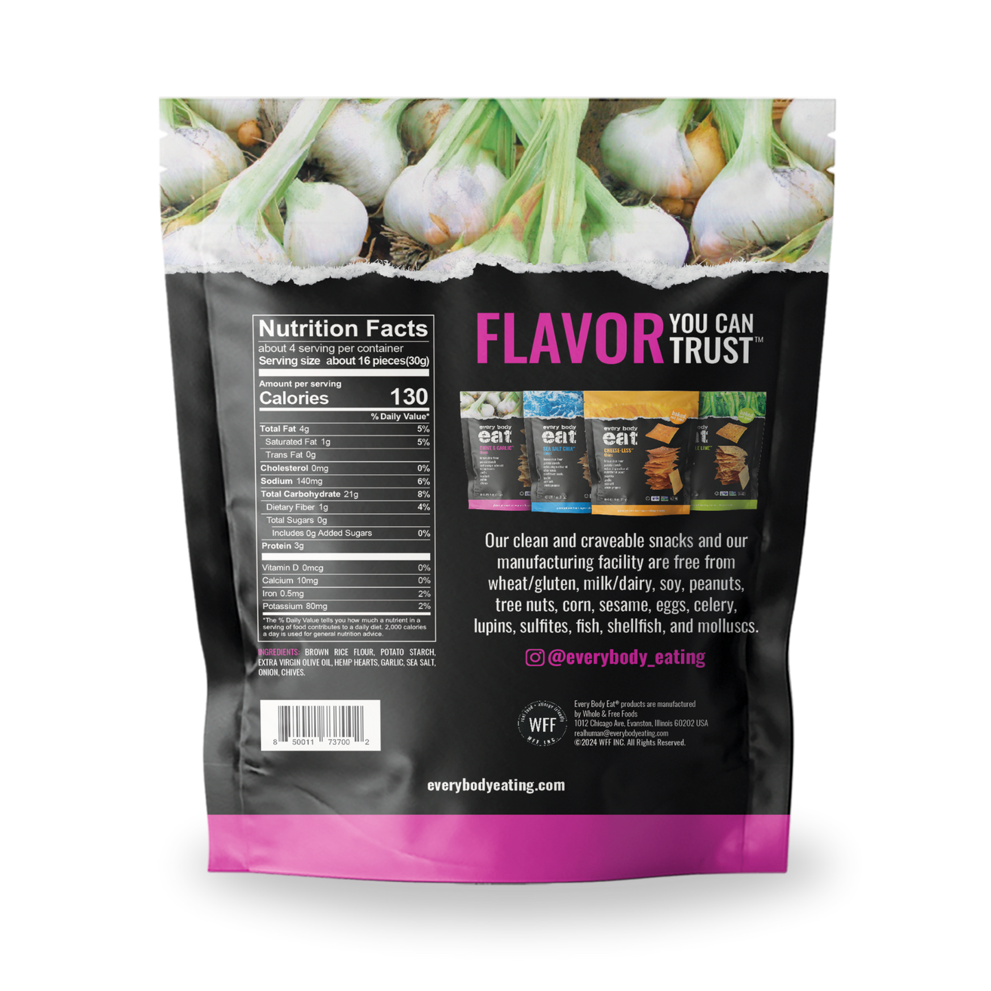 Every Body Eat® - Chive & Garlic Snack Thins 4oz