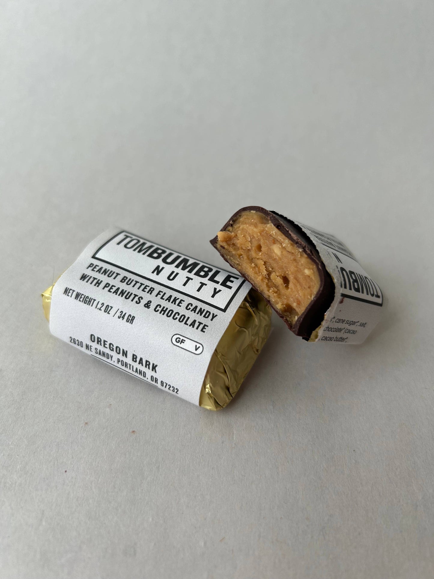 Oregon Bark - Tom Bumble Nutty Candy Bar - Peanut Butter Flake & Chocolate