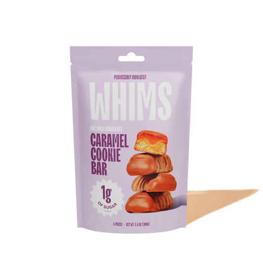 Whims Delights Inc. - Oat Milk Chocolate Caramel Cookie Bar - Pouch