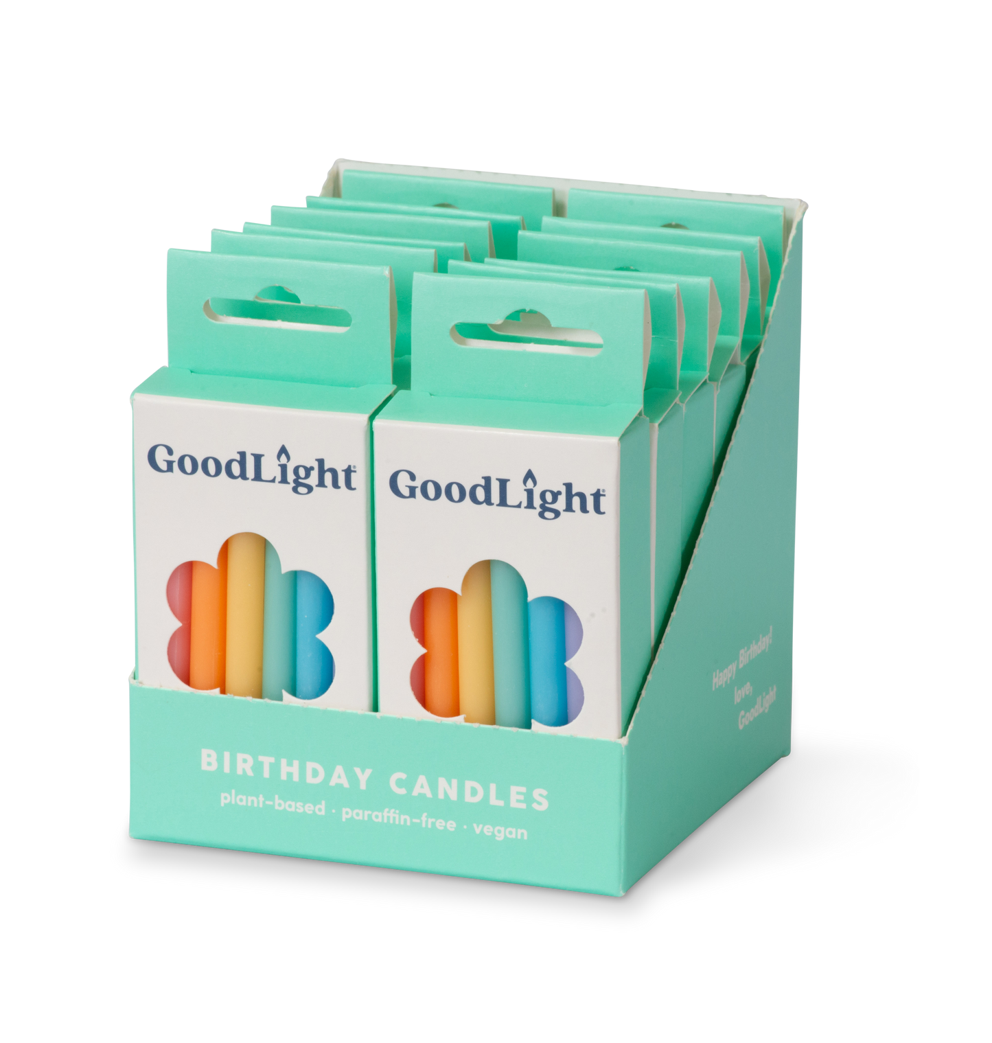 GoodLight Natural Candles - Vegan Birthday Candles | 12-Count Box: Pastel