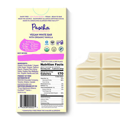 Pascha Chocolate Company - Organic Vegan White Bar