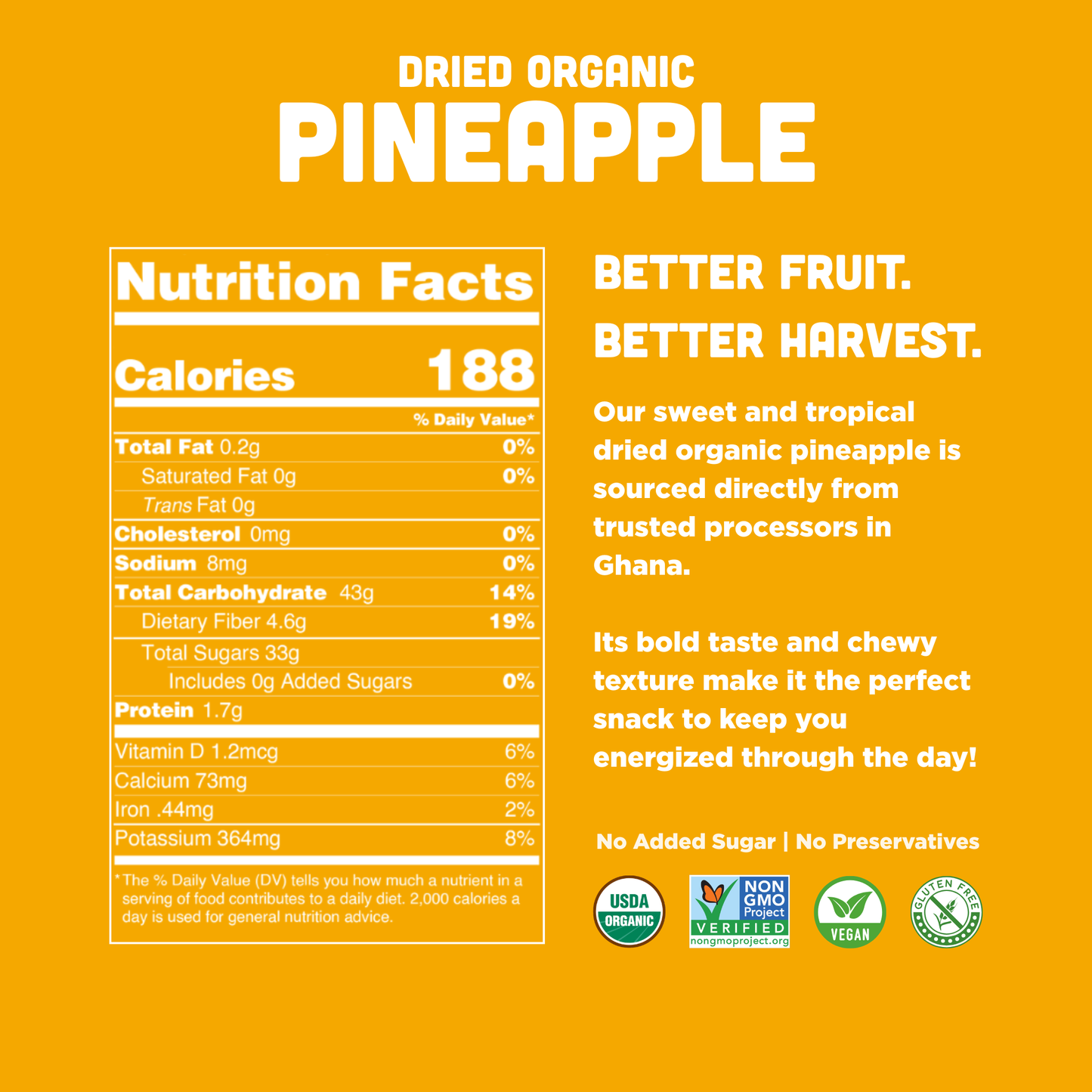 Mavuno Harvest Organics - Dried Pineapple: 2oz