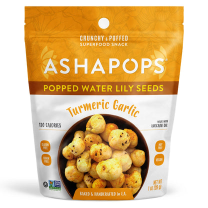 AshaPops - 1oz Turmeric - AshaPops Popped Water Lily Seeds