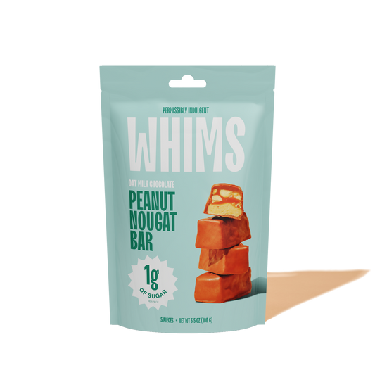 Whims Delights Inc. - Oat Milk Chocolate Peanut Nougat Bar - Pouch