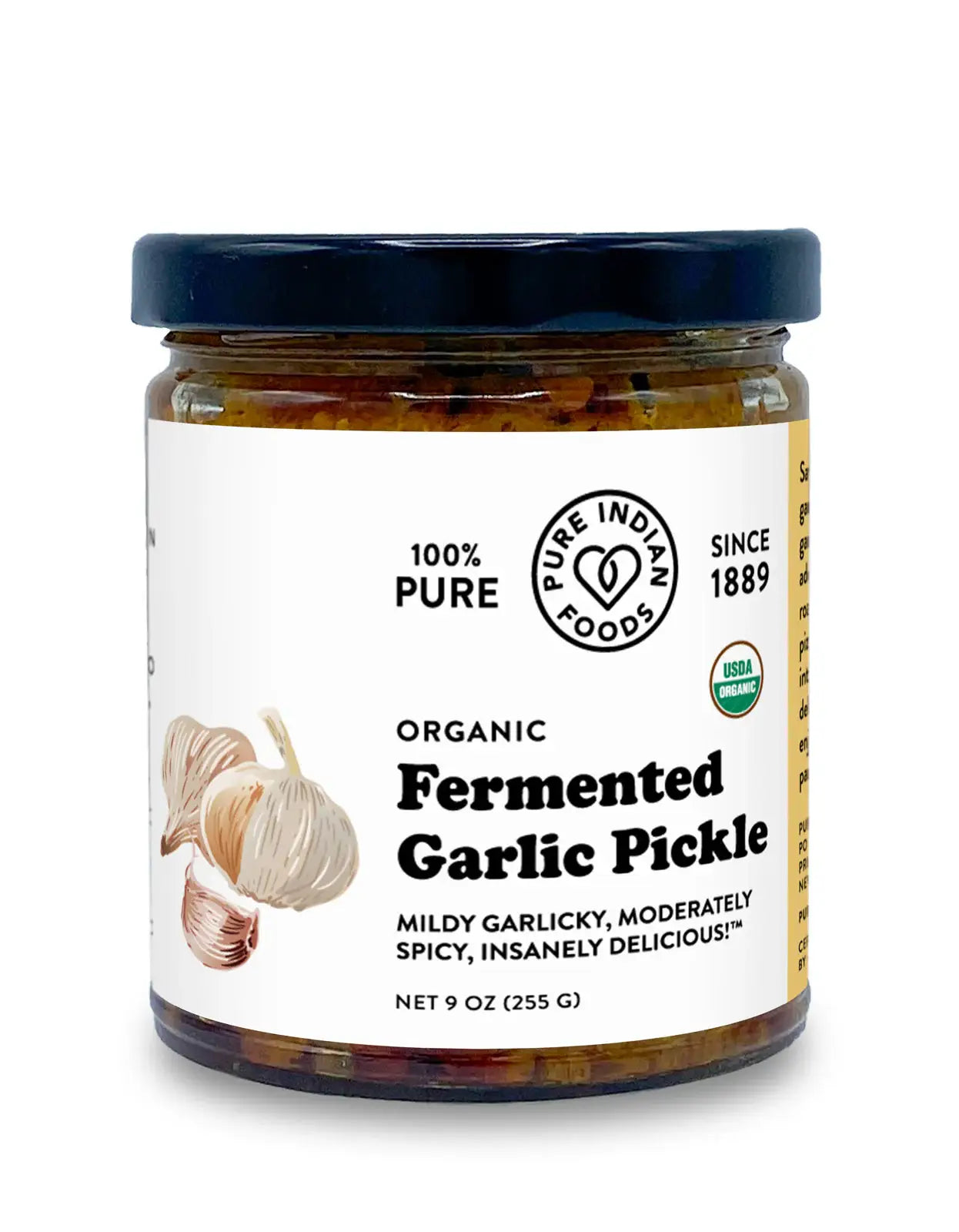 Pure Indian Foods - Fermented Garlic Pickle, Certified Organic - 9 oz