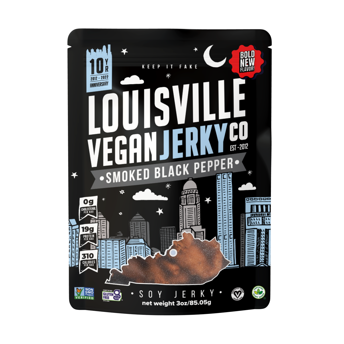 Louisville Vegan Jerky Co. - Smoked Black Pepper Jerky