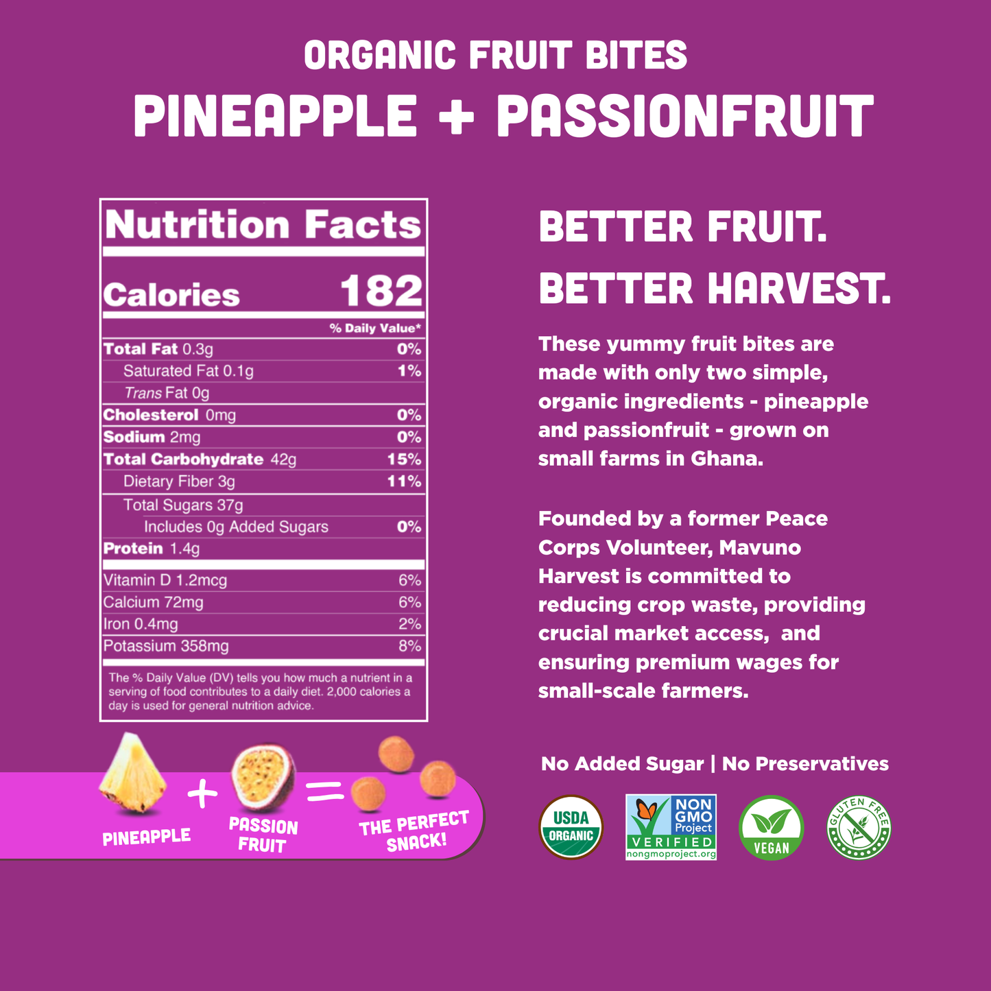 Mavuno Harvest - Fruit Bites: Pineapple & Passionfruit