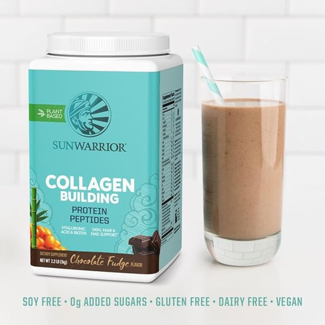 Sunwarrior - Chocolate Fudge Collagen Drink Powder - Vegan, Plant-Based