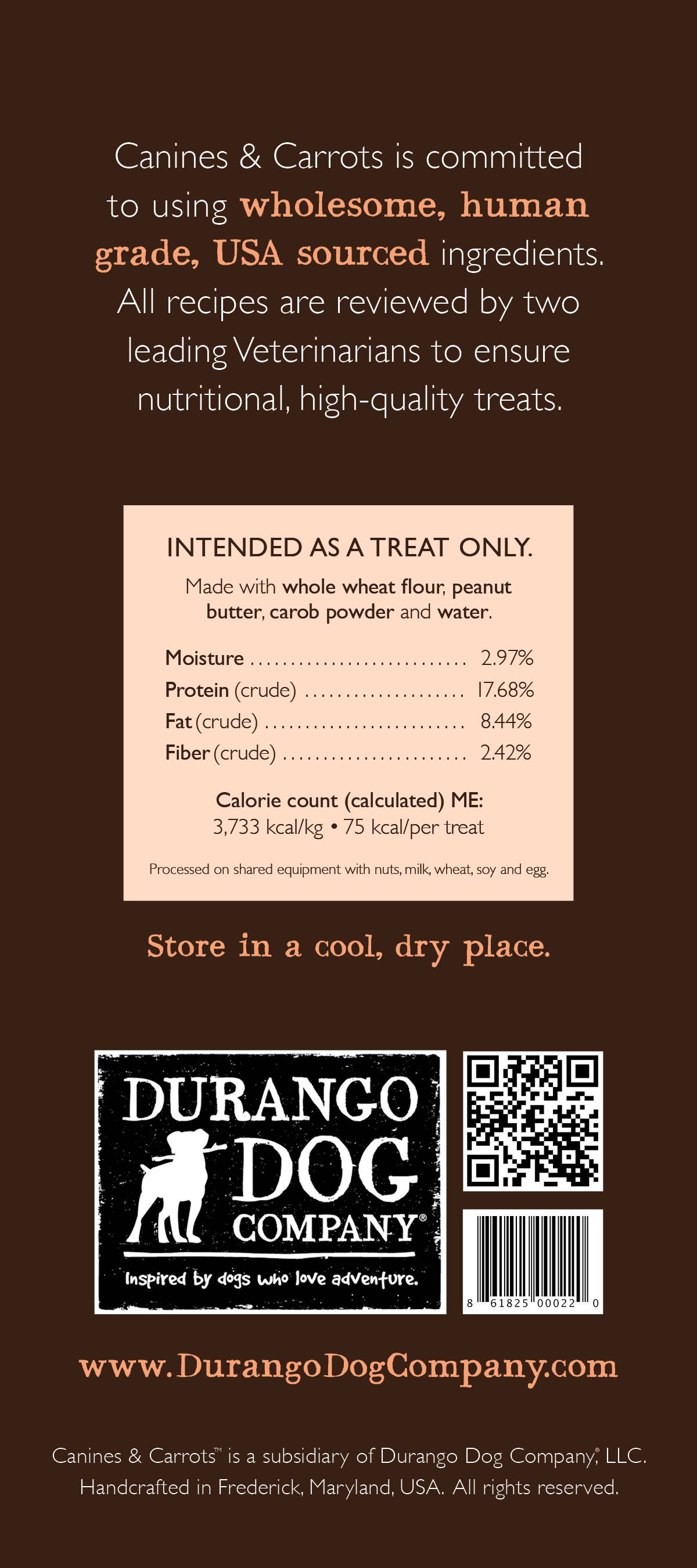 Durango Dog Co - CANINES & CARROTS Dog Treats /Singles