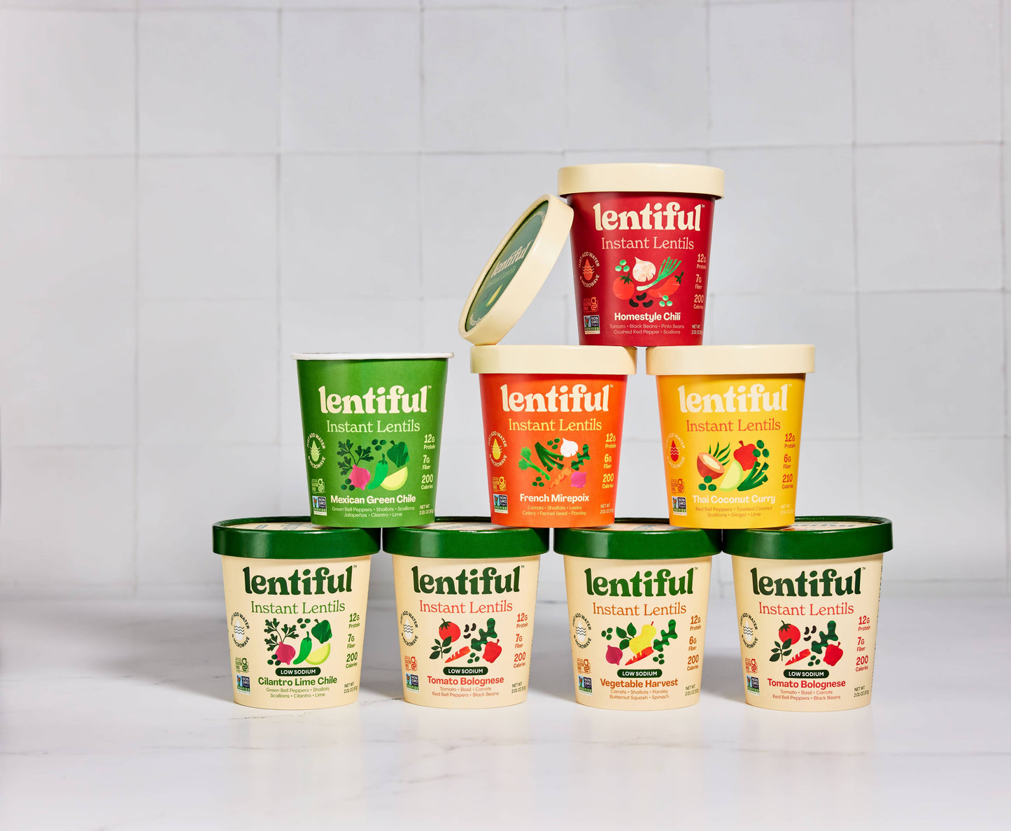 Lentiful - Low Sodium Three-Bean Chili Instant Lentils