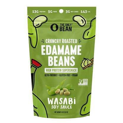 The Only Bean - Crunchy Roasted Edamame Wasabi Soy Sauce - 4oz