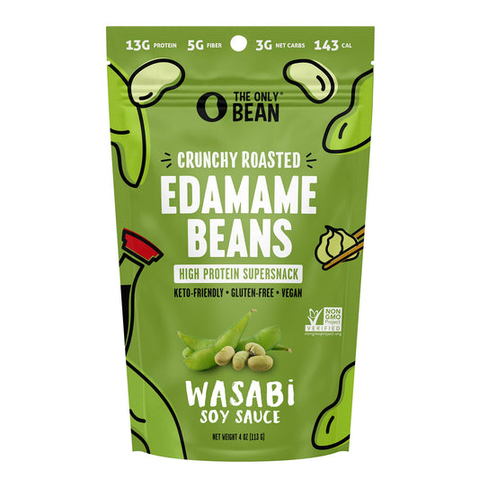 The Only Bean - Crunchy Roasted Edamame Wasabi Soy Sauce - 4oz