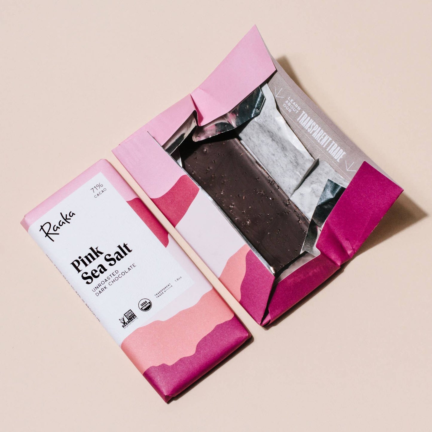 Raaka Chocolate - Pink Sea Salt Chocolate Bar