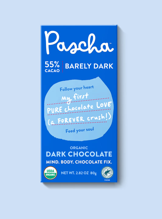 Pascha Chocolate Company - 55% Cacao Organic Vegan Dark Chocolate Bar