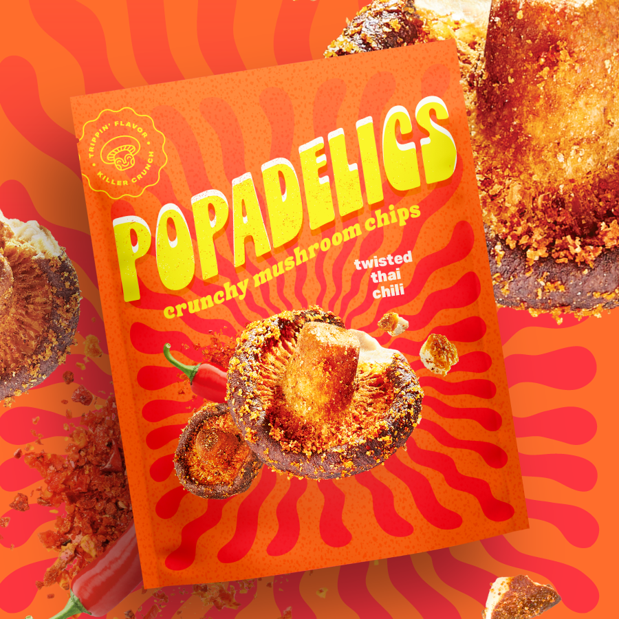 Popadelics Crunchy Mushroom Chips - Crunchy Mushroom Chips- Twisted Thai Chili