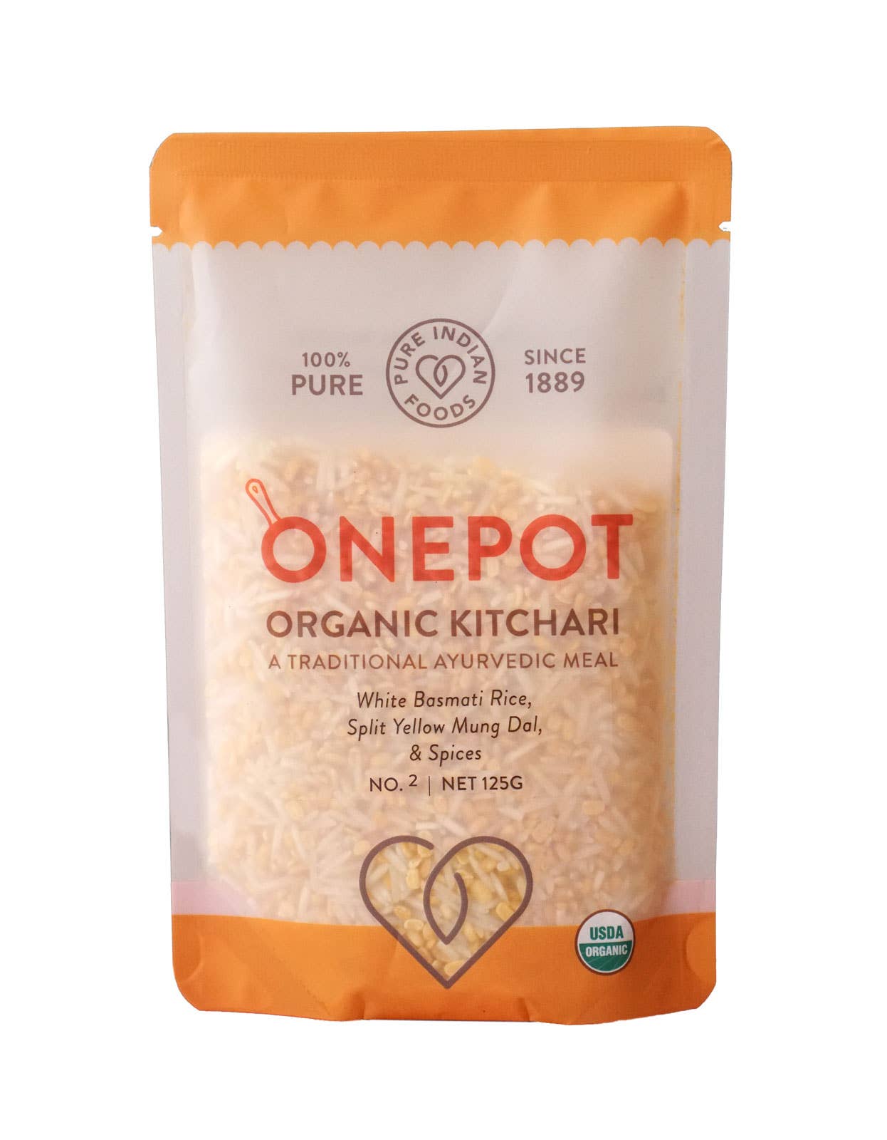 Pure Indian Foods - OnePot Kitchari Single Pack Ready-to-Cook Meals, Organic: No.1 - Sprouted Brown Rice & Sprouted Whole Mung Beans