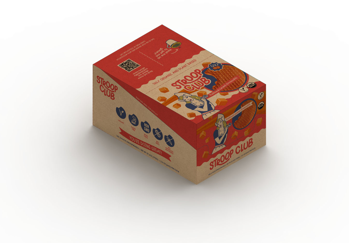 Stroop Club - Traditional Caramel Organic and Plant-Based Stroopwafel 2-pack