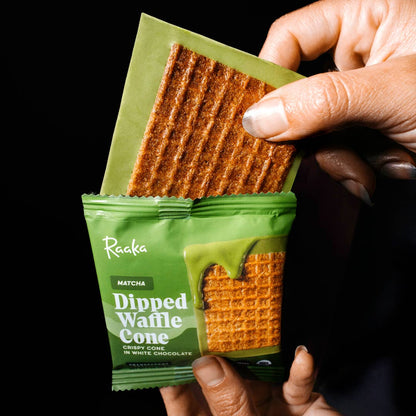 Raaka Chocolate - Matcha Dipped Waffle Cone White Chocolate Bar