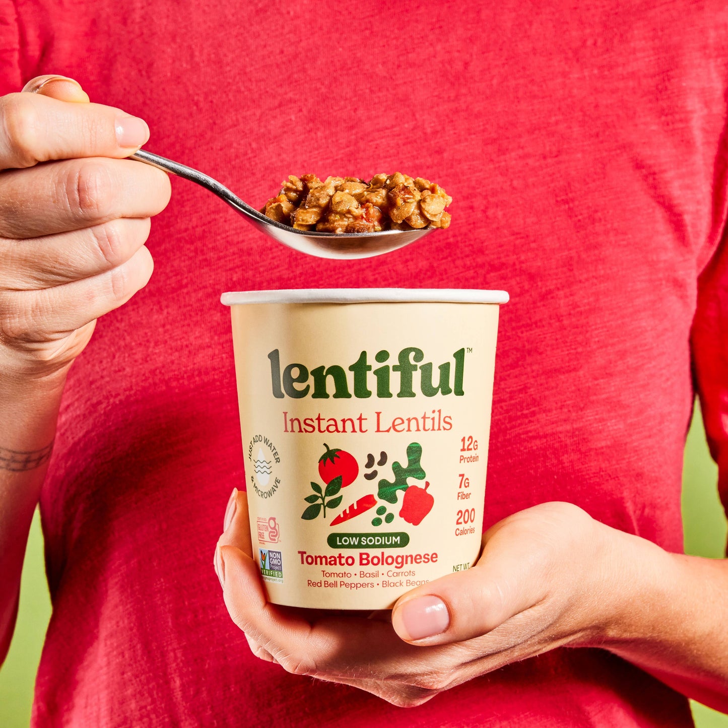 Lentiful - Low Sodium Tomato Bolognese Instant Lentils 8-Pack