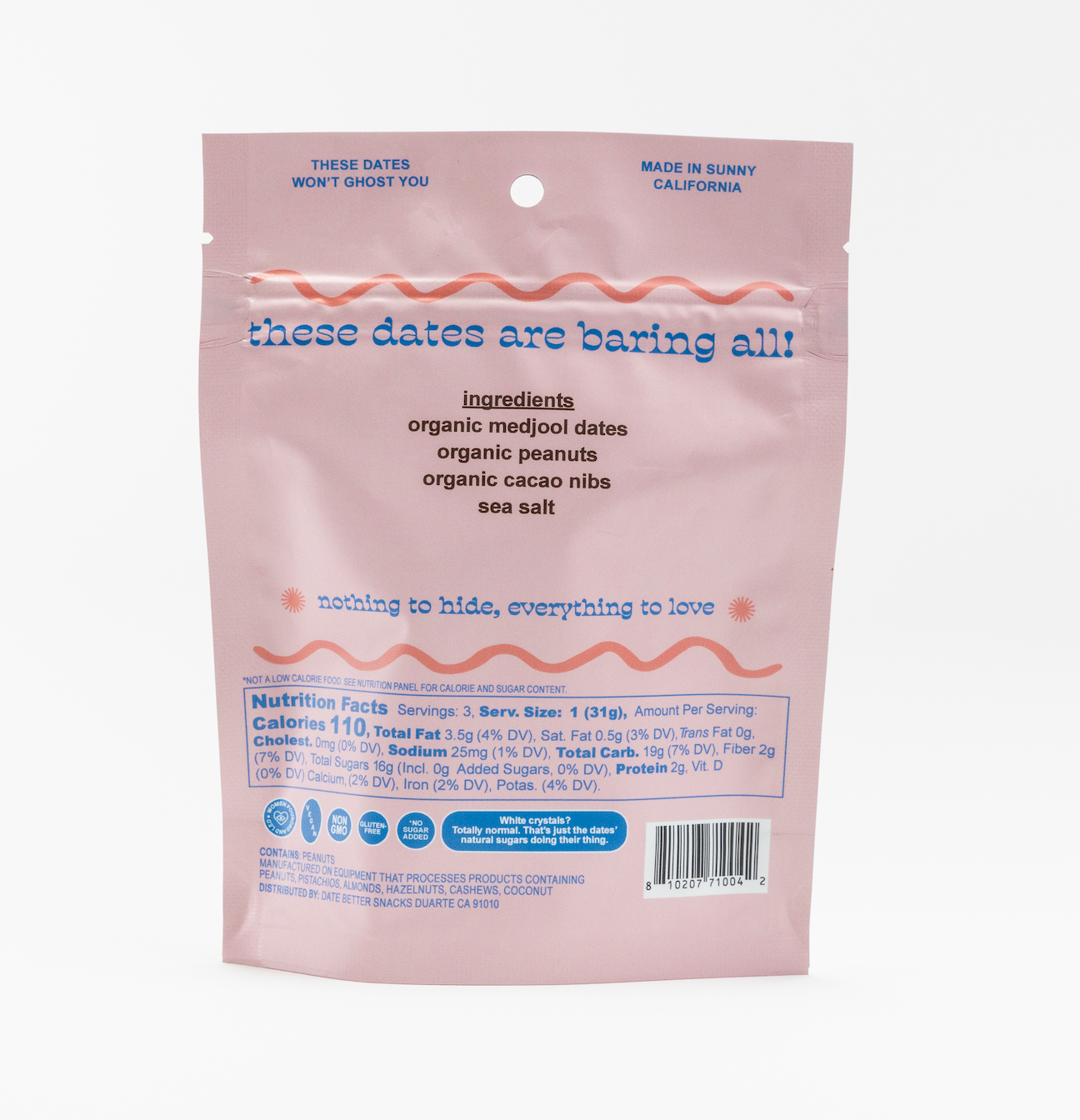 Date Better Snacks - Peanut Butter Crunch-  Naked Version