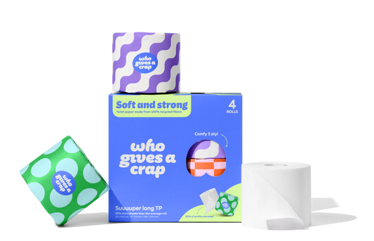 Who Gives a Crap - 100% Recycled Toilet Paper -  4 Pack