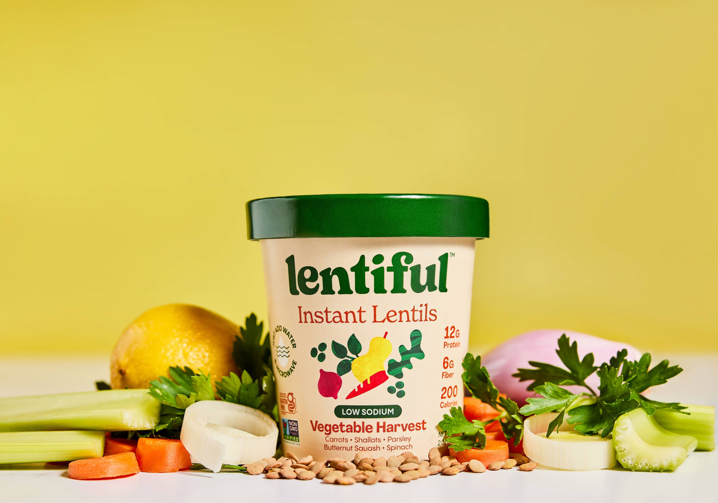Lentiful - Low Sodium Vegetable Harvest Instant Lentils 8-Pack