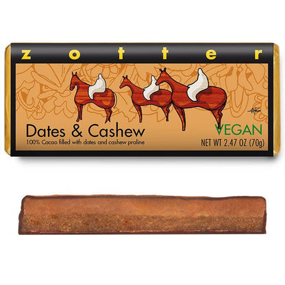 Zotter Chocolates - Dates & Cashew (Hand-scooped Chocolate)