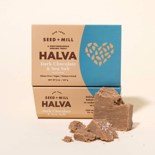Seed + Mill - Sea Salt Dark Chocolate Halva, 227g - Kosher Sesame Candy