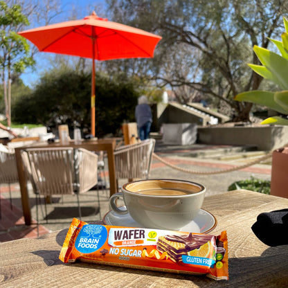 Wilton Mettler LLC - BRAIN FOODS Gluten Free Vegan Chocolate Coated Orange Wafers