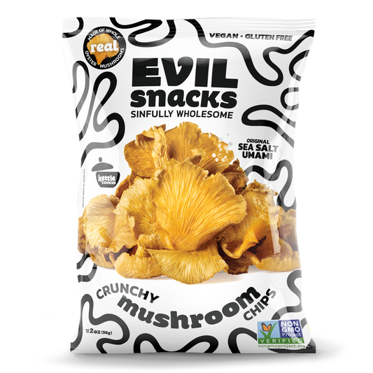 EVIL SNACKS - Crunchy Mushroom Chips Original Umami Flavor 2oz