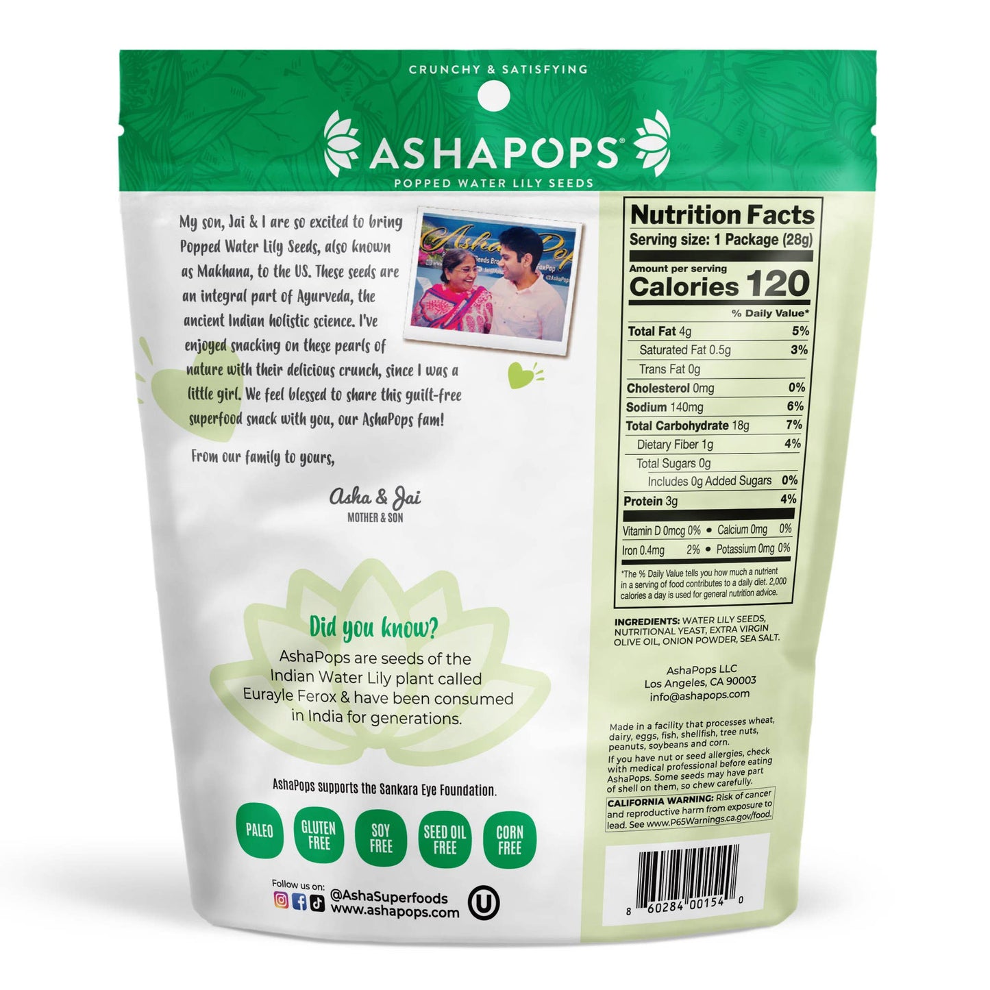 AshaPops - 1oz Vegan Cheese - AshaPops Popped Water Lily Seeds