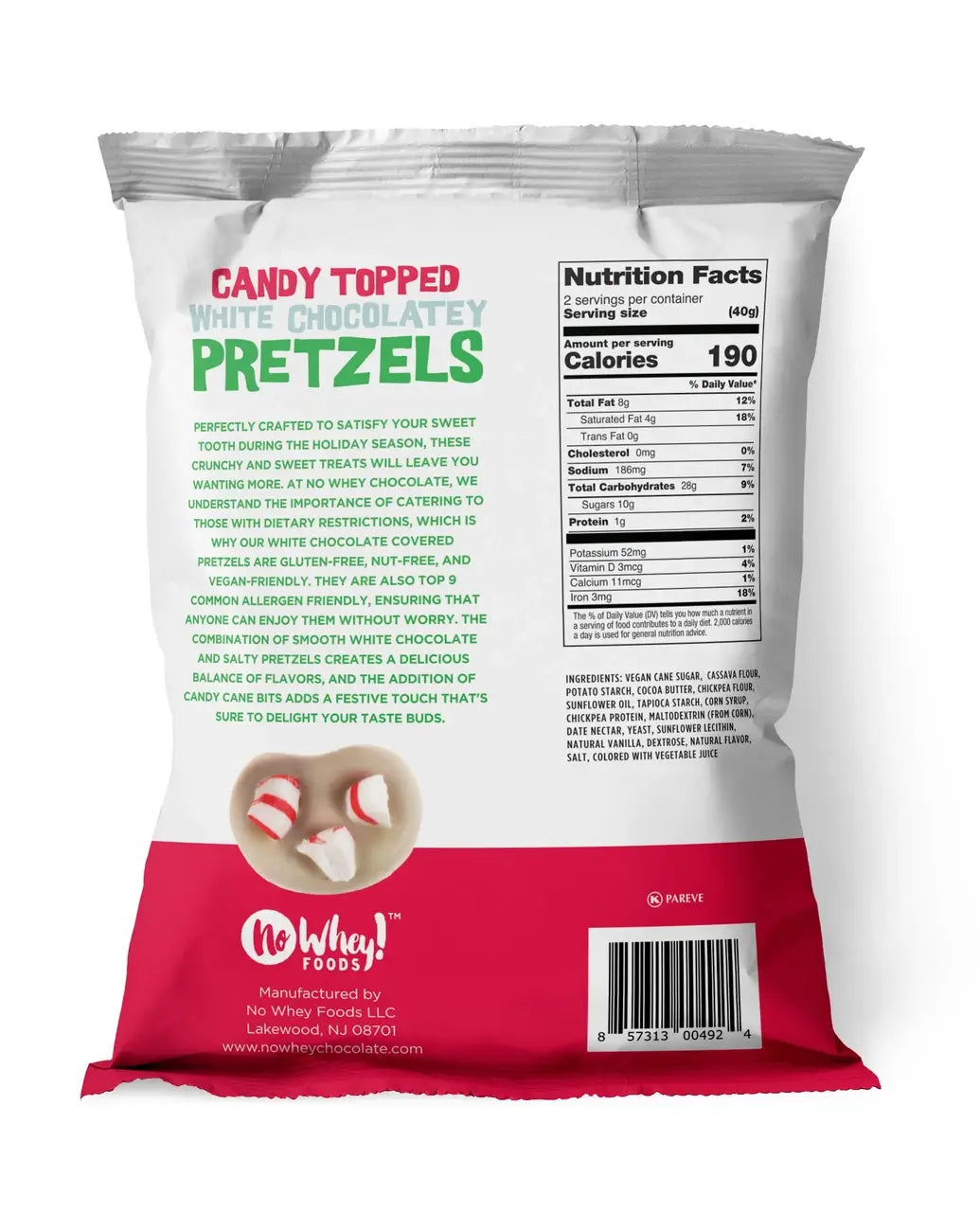 No Whey Foods - Candied White Chocolate Pretzels (10 Units) - Allergy Friend