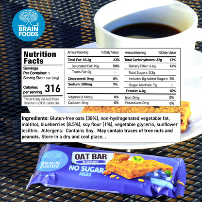 BRAIN FOODS- Oat Bars (Blueberry)
