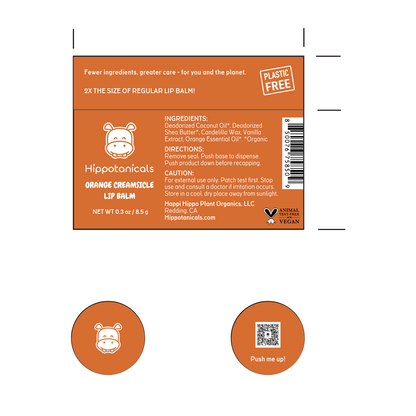 Hippotanicals - Vegan Lip Balm : Orange Creamsicle