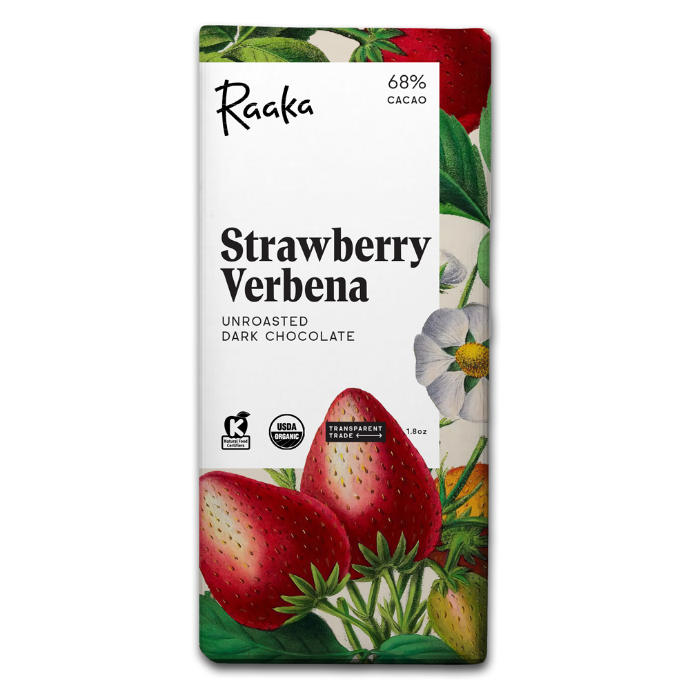 Raaka Chocolate - Strawberry Verbena Chocolate Bar - Spring Limited Edition