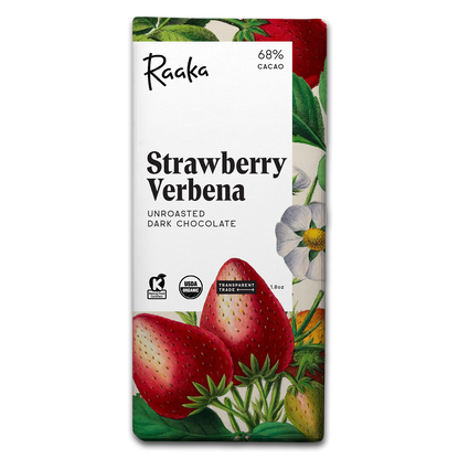 Raaka Chocolate - Strawberry Verbena Chocolate Bar - Spring Limited Edition