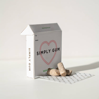 Simply Gum - Heart Box Peppermint Gum - Natural + Plastic-Free