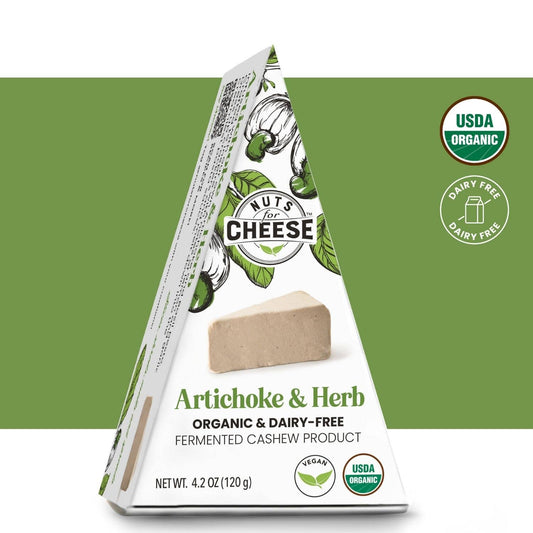 Nuts For Cheese - Artichoke & Herb Cashew Cheese Wedge | Organic | Vegan