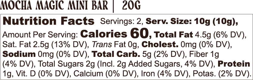 Vital Leaf - Mocha Magic Dark Chocolate Mini Bar | Lion's Mane + Tremella + Tocos |