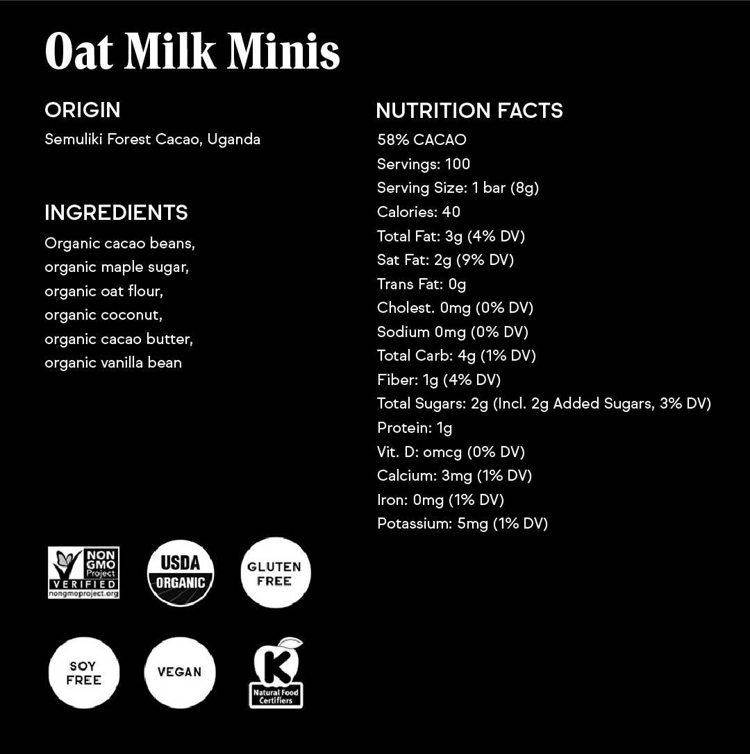 Raaka Chocolate - Oat Milk Mini Chocolate Bar